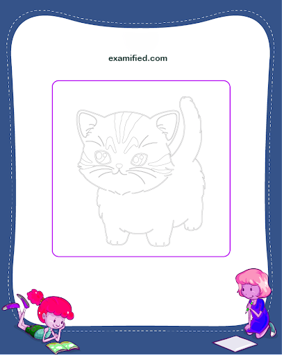 Kitty Drawing Blank Sheet